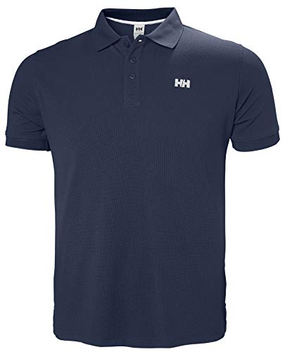 Helly Hansen Driftline Polo - Camiseta tipo polo de manga corta con tejido de secado rápido y logo HH en el pecho, Azul (Navy), S