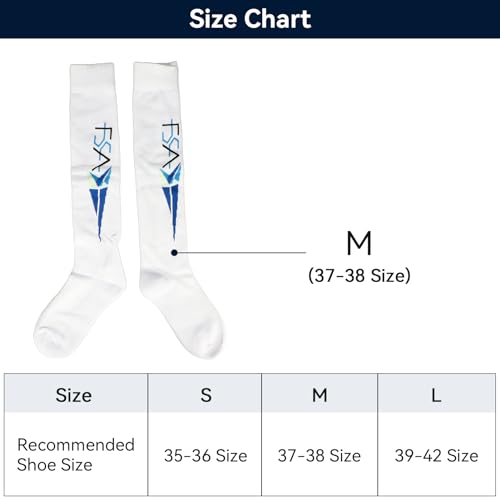 HERCHR Calcetines de Esgrima, Calcetines Largos Transpirables de Algodón Absorba el Sudor Medias Protectoras Elásticas para Esgrima para Niños y Adultos(M)