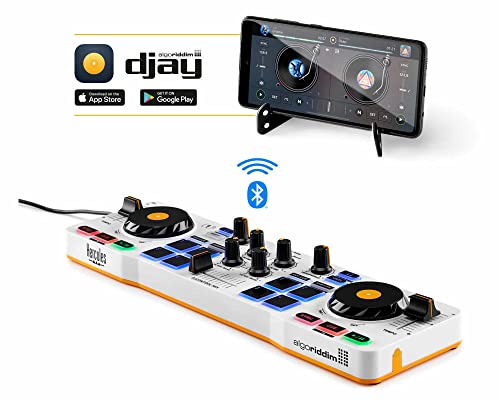 Hercules DJControl Mix – Controladora de DJ Inalámbrica Bluetooth para Smartphones – Aplicación djay – 2 Decks