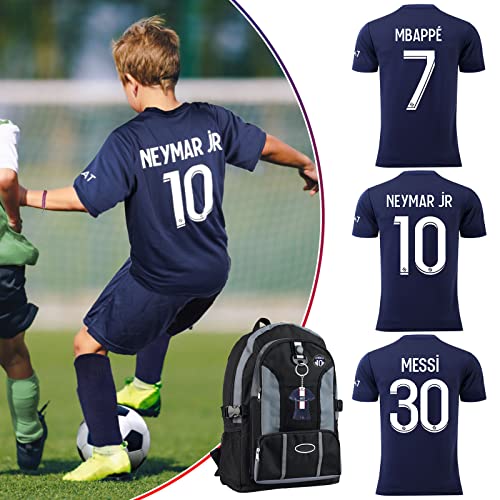 Hereneer Conjunto Camiseta De Fútbol, Camisetas Deportivas Fútbol para Niño, Ropa de Fútbol al Aire Libre con Accesorios de Calcetines, Camisetas y Pantalones Cortos (26, No.30)