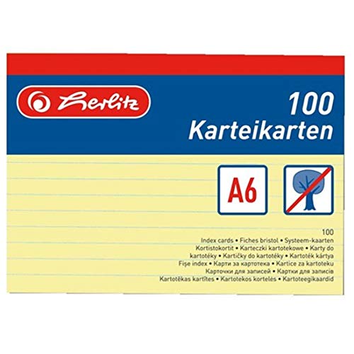 Herlitz 1150614 ficha Amarillo 1 pieza(s) - Fichas (Amarillo, 100 hojas, 1 pieza(s))