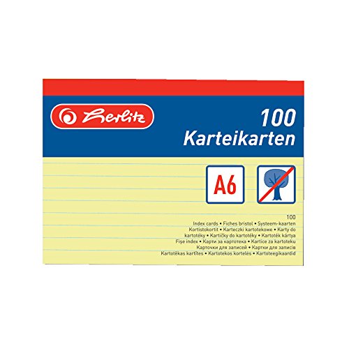 Herlitz 1150614 ficha Amarillo 1 pieza(s) - Fichas (Amarillo, 100 hojas, 1 pieza(s))