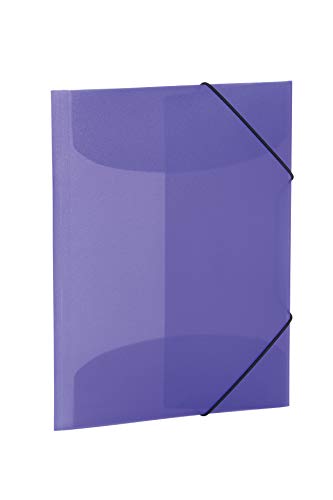 HERMA 19584 Carpeta de dibujo Translúcido en Morado, A3, plástico resistente, con 3 solapas interiores, carpeta de 1 palmo