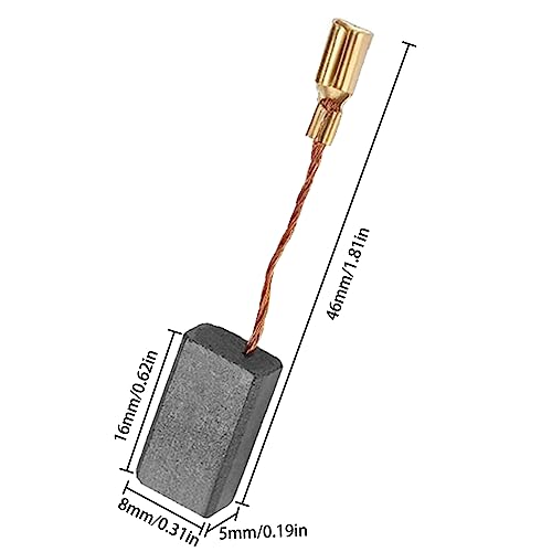 Herramienta eléctrica de repuesto de escobillas de carbón 10PCS para S1M-FF03-100A / 6-100 A86C Makita-Replaces-16 * 8 * 5 * 46 mm - Escobillas de carbón premium confiables y duraderas