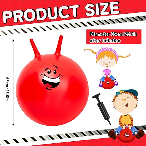 Hestya Pelotas de Tolva de Rebote Bolas de Ejercicio Retro Grandes de 65 cm Balón Saltarín Inflable Gigante con Bomba para Adultos Niños Jardín Exterior Interior Juego Yoga Actividad