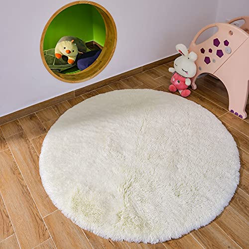 HETOOSHI alfombras mullidas de Interior súper Suaves y mullidas de Terciopelo Linda Alfombra de Dormitorio mullidaAdecuado para salón Dormitorio baño sofá Silla cojín (Blanco, 100 x 100 cm)