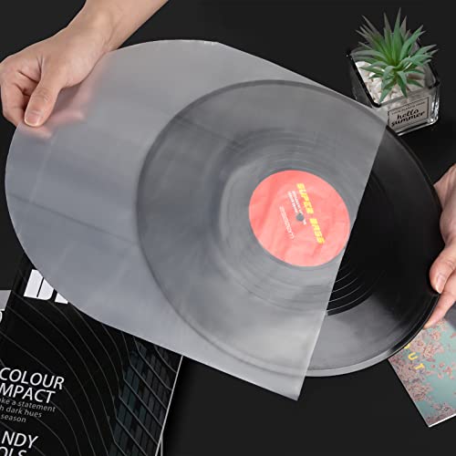 Heveer Fundas para Discos de Vinilo Fundas de Vinilo Fundas Interiores Antiestáticas para Discos Individuales 12 Pulgadas 50 Piezas