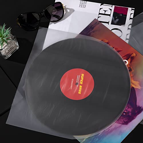 Heveer Fundas para Discos de Vinilo Fundas de Vinilo Fundas Interiores Antiestáticas para Discos Individuales 12 Pulgadas 50 Piezas