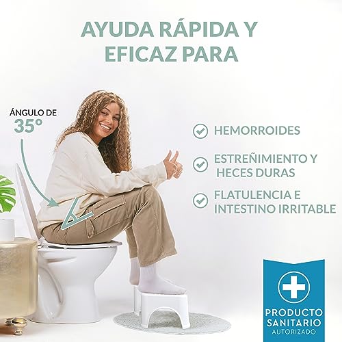 Hey Nature HOCA Original Taburete baño/Taburete fisiologico para Inodoro contra hemorroides, estreñimiento, Colon Irritable/Banco baño WC para una evacuación Suave y rápida/Taburete Infantil