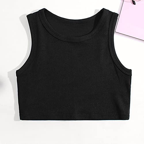 HHSclothing Topes De Gama Niños pequeños Dance Dance Tank Top Racerback Crop Tank Top Sleeeveless Sports Dance Top for Ballet Gymnastics Dancewear Tope Puerta Original (Black, 6-7 Years)