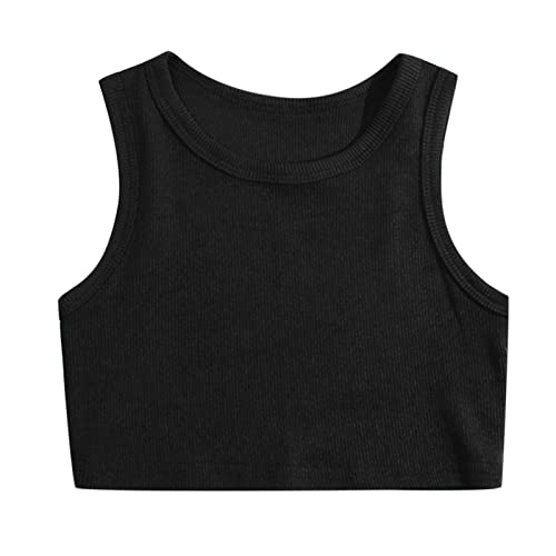 HHSclothing Topes De Gama Niños pequeños Dance Dance Tank Top Racerback Crop Tank Top Sleeeveless Sports Dance Top for Ballet Gymnastics Dancewear Tope Puerta Original (Black, 6-7 Years)