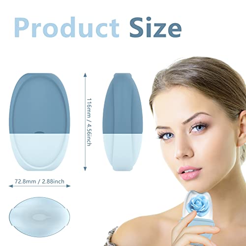 Hianjoo Rodillo de Cara de Hielo, Rodillo Facial De Hielo Ice Roller Rodillo de Hielo Cubo de Silicona Herramientas de Belleza para el Cuidado de la Piel Masaje Facial DIY Aclarar Alivio, Azul