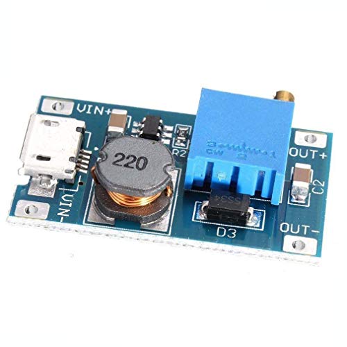 HiLetgo 5pcs 2A DC-DC Boost Step up Conversion Module MicroUSB 2V-24V to 5V-28V 9V 12V 24V