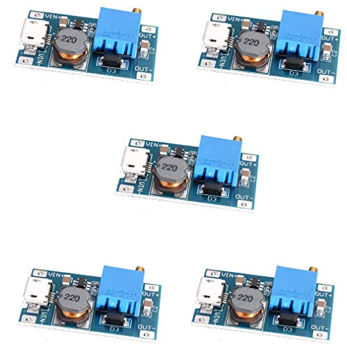 HiLetgo 5pcs 2A DC-DC Boost Step up Conversion Module MicroUSB 2V-24V to 5V-28V 9V 12V 24V