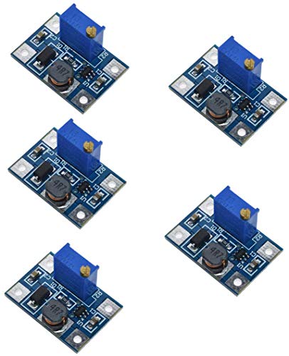 HiLetgo 5pcs SX1308 DC-DC Step up Power Module Adjustable Booster Module Big Current 2A