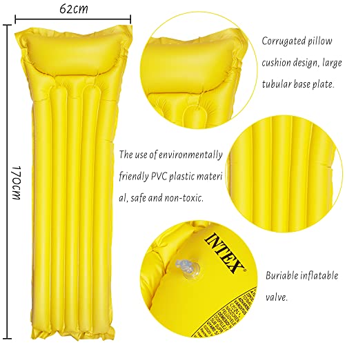 Hillylolly Colchoneta Hinchable Piscina Hamaca Hinchable, Hamaca Piscina Flotante, Colchoneta Flotante, Tumbona Piscina Agua, Tumbona Hinchable de Playa y Piscina 170 * 62 cm (Amarillo)