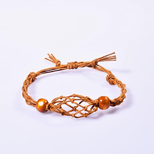 HINAA Cordón de pulsera de cristal, colgante de jaula, soporte para colgante de pulsera, jaula de repuesto, soporte de red, accesorios para hacer piedras de cuarzo para hacer joyas bohemias