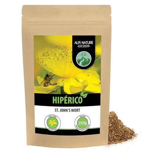 Hipérico (250g), hierba de San Juan, cortado, secado suavemente, 100% natural