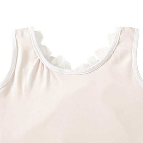 HIPPOSEUS Maillot de Danza Ballet para Niña sin Mangas Leotardos Maillot Baillot de Gimnasia Body Clásico para Niña, AM2000BX-Negro, 6-8 años