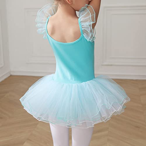 HIPPOSEUS Niña Maillot de Danza Tutú Vestido de Ballet Gimnasia Leotardo Body Clásico para Niñas Body Traje de Baile,Y04-Verde,10-11 Años