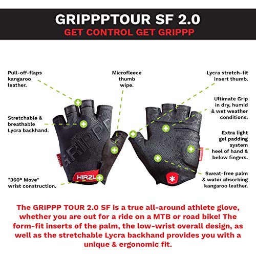 HIRZL Guantes GRIPPP Tour SF 20 Black XL  10 Accesorios y recambios bicis, Unisex-Adult