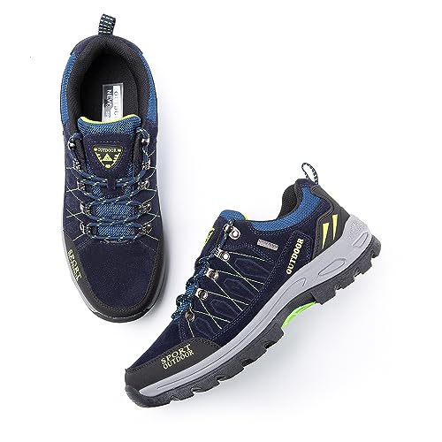 Hitmars Wanderschuhe Herren Trekkingschuhe Damen Wanderhalbschuhe Outdoorschuhe leichte Outdoor Trekking Schuhe Schwarz Braun Grün Blau Grau 36-48, A Azul., 40 EU