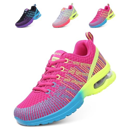 Hitmars Zapatillas Deporte Mujer Zapatillas Deportivas Transpirables Zapatos Deportivos Ligero Zapatillas de Running Casual Zapatos para Correr Sneakers Gimnasio Rojo EU 39