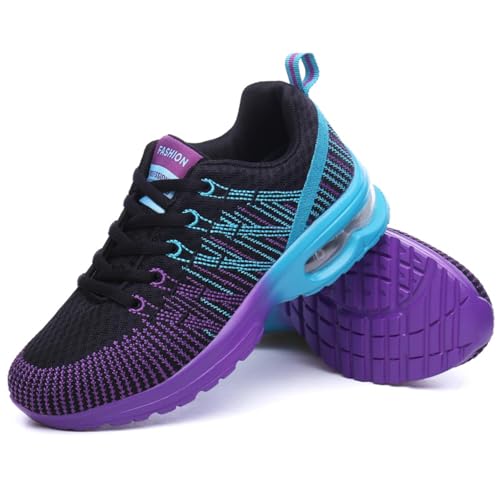 Hitmars Zapatillas Deporte Mujer Zapatillas Deportivas Transpirables Zapatos Deportivos Ligero Zapatillas de Running Casual Zapatos para Correr Sneakers Gimnasio Negro EU 38