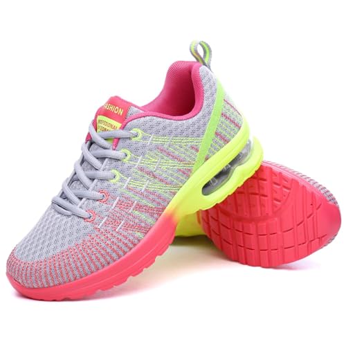 Hitmars Zapatillas Deporte Mujer Zapatillas Deportivas Transpirables Zapatos Deportivos Ligero Zapatillas de Running Casual Zapatos para Correr Sneakers Gimnasio Gris EU 39