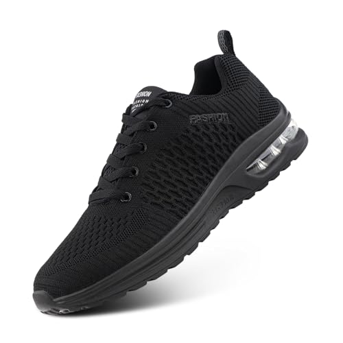 Hitmars Zapatillas Deportivos Mujer Zapatos Deportivas Hombre Running Tenis Aire Gimnasio Fitness Sneakers Zapatos para Correr Unisex A Negro EU 37