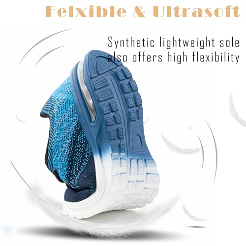 Hitmars Zapatillas Running Hombre Deportivas Mujer Zapatillas de Deporte Correr Caminar Hombre Sneaker Running Azul EU 42