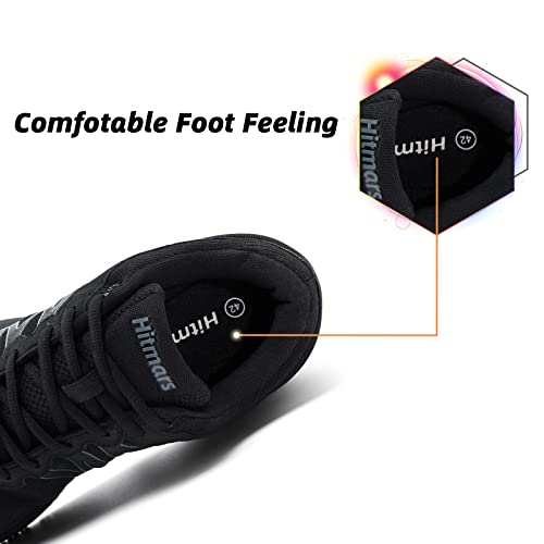 Hitmars Zapatillas Running Hombre Zapatillas Deportivas Mujer Ligero Transpirables Zapatos para Correr Gimnasio Casual Negro EU 42