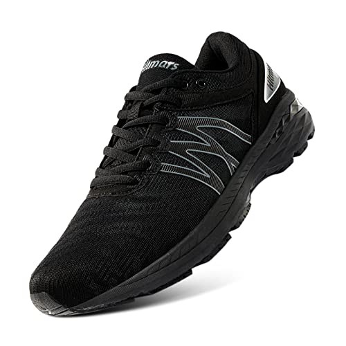 Hitmars Zapatillas Running Hombre Zapatillas Deportivas Mujer Ligero Transpirables Zapatos para Correr Gimnasio Casual Negro EU 42