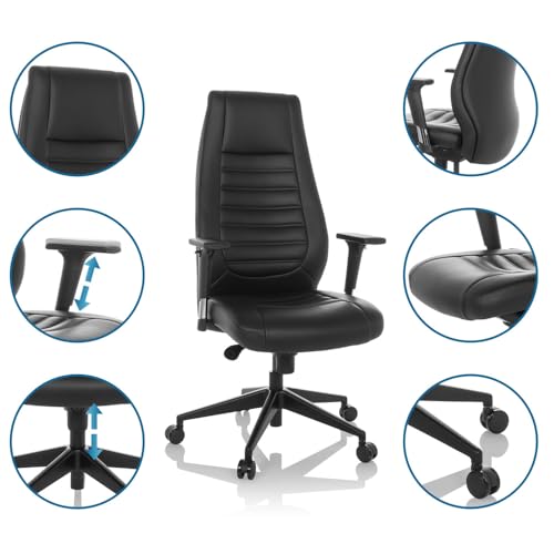 hjh OFFICE Sillón de Oficina Profesional VITORO B Piel sintética Negro