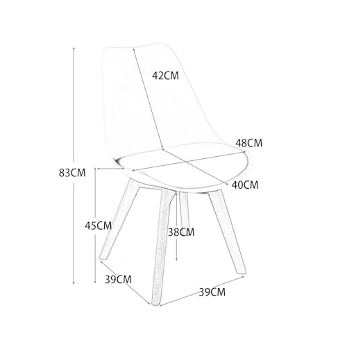 HJhomeheart Juego de 4 Sillas de Comedor, Patas de Madera Maciza, Cojín de Silla Extraíble, Silla de Cocina, Silla Moderna (Gris-4)