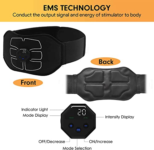 HOCOSO Estimulador ABS, máquina abdominal, cinturón de tonificación abdominal, tonificación muscular, equipo de entrenamiento abdominal