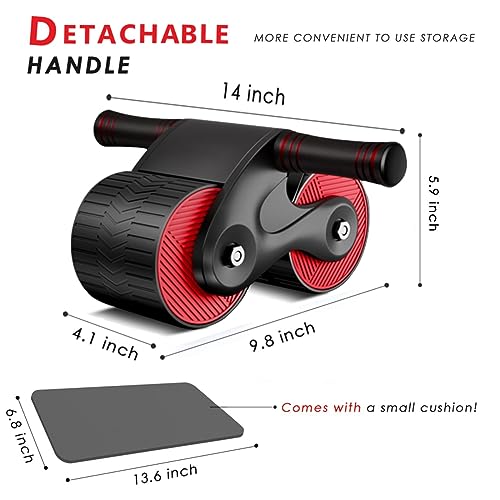 Homavit Rodillo abdominal, Ab Roller Wheel Exercise Equipmen, Rueda Abdominal de Rebote Automático，rodillo de rebote automático, entrenamiento abdominal para el hogar,