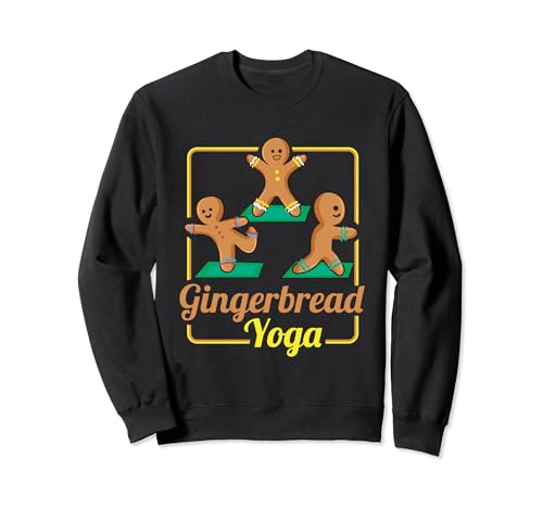 Hombre de jengibre Yoga Navidad Divertido Fitness Navidad Sudadera