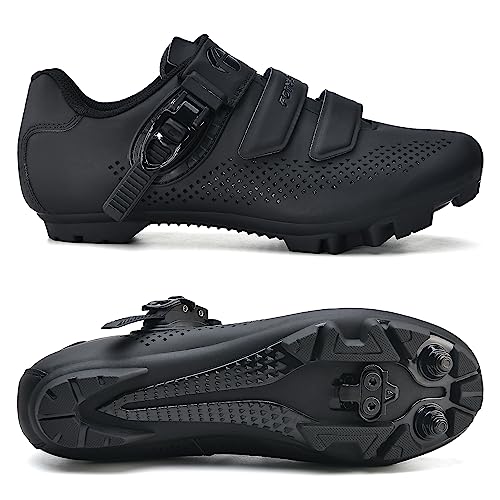 Hombre Zapatilla MTB Ciclismo Mujer, Zapatillas Bicicleta de Montaña Compatible con SPD Pedales de 2 Tornillos con Calas BK EU 44