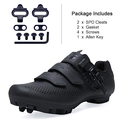 Hombre Zapatilla MTB Ciclismo Mujer, Zapatillas Bicicleta de Montaña Compatible con SPD Pedales de 2 Tornillos con Calas BK EU 44