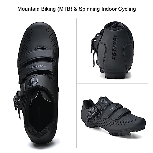 Hombre Zapatilla MTB Ciclismo Mujer, Zapatillas Bicicleta de Montaña Compatible con SPD Pedales de 2 Tornillos con Calas BK EU 44