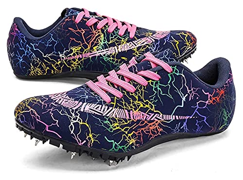 Hombres Mujeres Spike Shoes Spikes y Campo Spikes Profesionales Atletas Racing Racing 8 Nails Spikes Shoes Pista y Campo Sneaker Caucho Pista al Aire Libre (Color : A, Size : 37 EU)