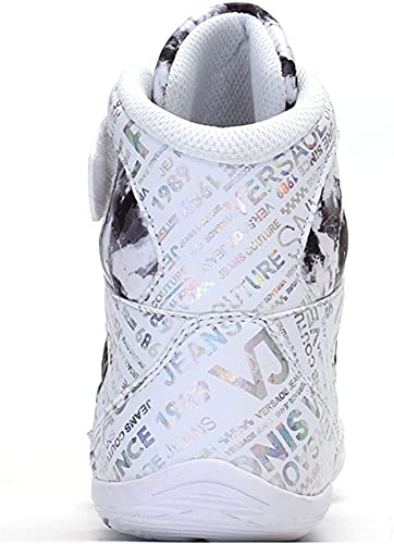 Hombres Mujeres Zapatos de Boxeo Zapatillas de Lucha Juvenil Mujeres Boxeo Fitness Calzado Deportivo Ligero Profesional Transpirable Antideslizante Zapato de Lucha Libre,White-9.5UK