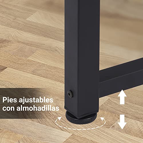 HOMCOM Mesa de Ordenador Mesa de Comedor Escritorio para Hogar Oficina con Pies Ajustables Mobiliario Simple de Oficina 120x60x76cm Carga 100 kg Marco Metal