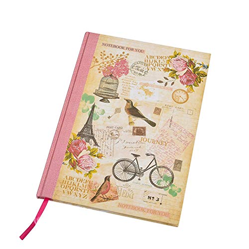 Home Fusion Cuaderno de Tapas Duras A5 Estilo Shabby Chic con Jaulas y Pájaros para Chicas Regalo Escuela