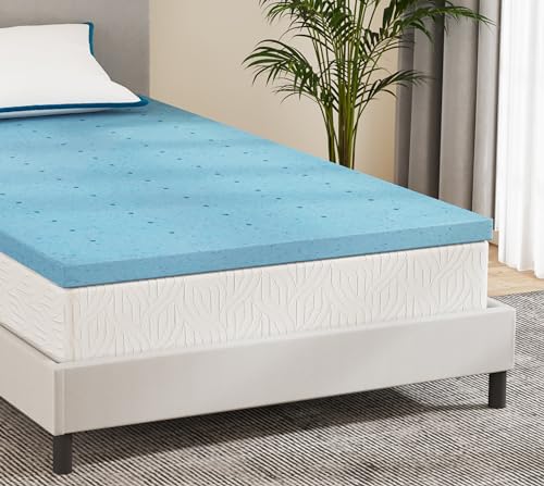 HOMEDI Topper Viscoelastico 150x200 x 5cm - Sobrecolchon de Espuma de Memoria con partículas de Gel y Sistema ventilado Airflow. Colchoncillo Cama Ergonómico, Mattress Topper Cubrecolchón