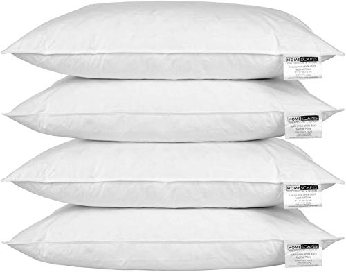 HOMESCAPES Almohada De Plumas De Pato x 4