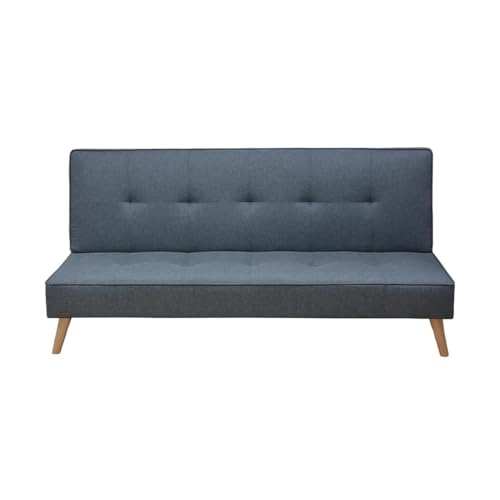 Homey Sofá Cama de 3 Plazas Modelo Elvira, Diseño Moderno, Práctico y Funcional, Madera, Gris, 188cm (Largo) x 88cm (Fondo) x 88cm (Alto)