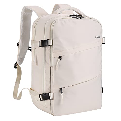 HOMIEE Mochila de viaje Mujeres Hombres 40L Maleta de Cabina Mochilas Resistente al agua Mochila Escolar para Portátil Laptop Ordenador 15.6 pulgadas con puerto de carga USB