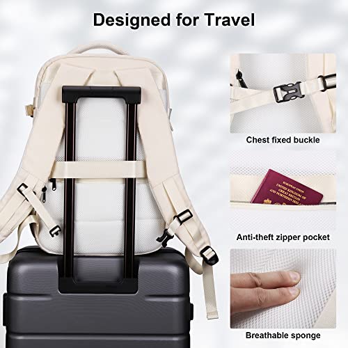 HOMIEE Mochila de viaje Mujeres Hombres 40L Maleta de Cabina Mochilas Resistente al agua Mochila Escolar para Portátil Laptop Ordenador 15.6 pulgadas con puerto de carga USB